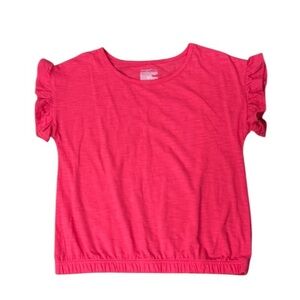 Cat & jack, Girls' Pink Short Sleeve Ruffle Top, size 14